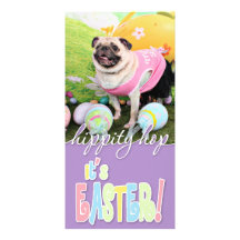 Easter - Pug -Hannah Custom Photo Card