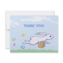 Easter Rabbit Run Easter Party Thank You Card Announcement