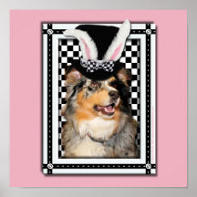 Easter - Some Bunny Loves You  Australian Shepherd Poster