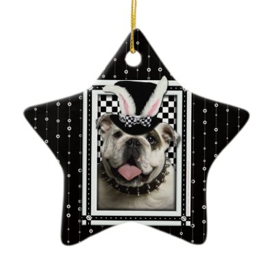 Easter - Some Bunny Loves You - Bulldog Christmas Ornament by FrankzPawPrintz