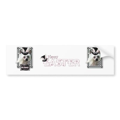 Easter - Some Bunny Loves You - Chinese Crested Bumper Sticker by FrankzPawPrintz