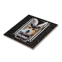 Easter - Some Bunny Loves You - Corgi Owen Ceramic Tile