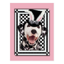 Easter - Some Bunny Loves You - Dalmatian Postcard