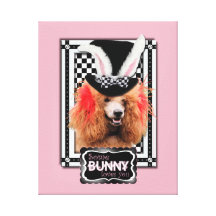 Easter - Some Bunny Loves You - Poodle - Red Gallery Wrapped Canvas