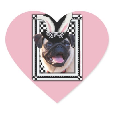 Easter - Some Bunny Loves You - Pug Stickers by FrankzPawPrintz