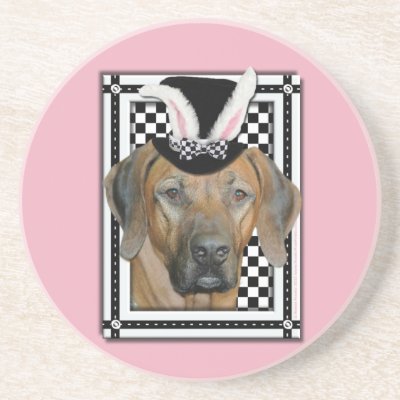 Easter - Some Bunny Loves You Rhodesian Ridgeback Coaster by FrankzPawPrintz