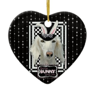 Easter - Some Bunny Loves You - Saluki Christmas Tree Ornament by FrankzPawPrintz
