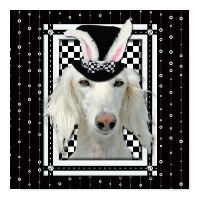 Easter - Some Bunny Loves You - Saluki Print by FrankzPawPrintz