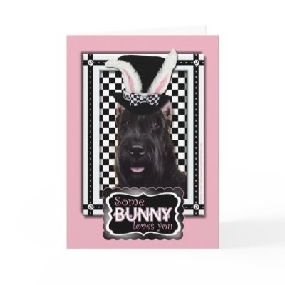 Easter - Some Bunny Loves You - Schnauzer Greeting Card by FrankzPawPrintz