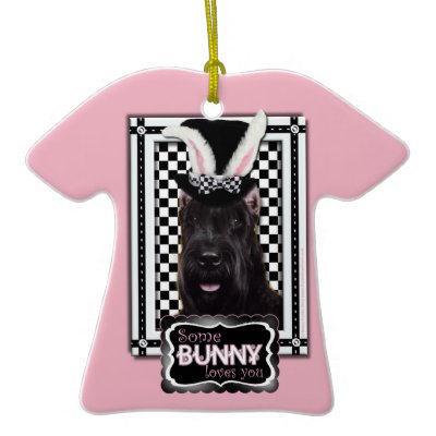 Easter - Some Bunny Loves You - Schnauzer Christmas Tree Ornament by FrankzPawPrintz