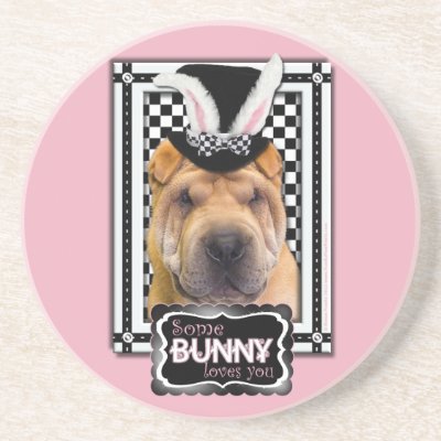 Easter - Some Bunny Loves You - Shar Pei Coasters by FrankzPawPrintz