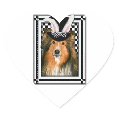 Easter - Some Bunny Loves You - Sheltie Heart Stickers by FrankzPawPrintz