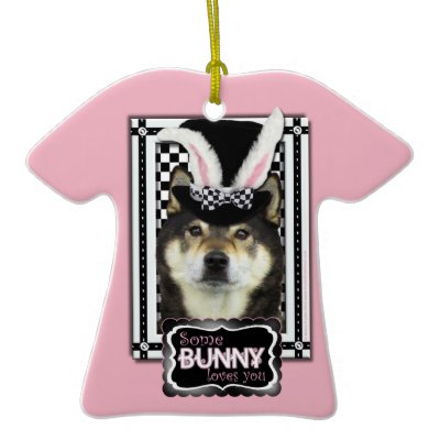 Easter - Some Bunny Loves You - Shiba Inu Yasha Ornament by FrankzPawPrintz