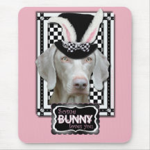 Easter - Some Bunny Loves You - Weimaraner Mouse Pad
