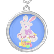Easter Teddy Bear Necklace
