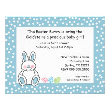 Easter theme baby shower invitation BOY