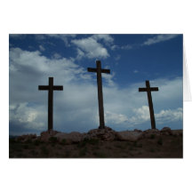 Easter Three Empty Crosses Ressurection Note Card