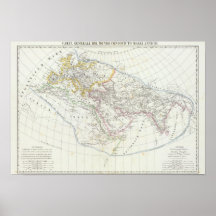 Eastern Hemisphere World Lithographed Map Poster