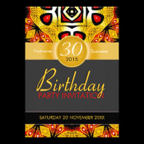 Eastern Red Feather Golden Age Birthday Party invitations
