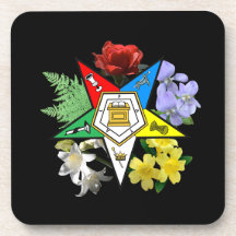 Eastern Star Floral Cork Coaster Set