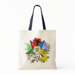 Eastern Star Floral Emblem tote Canvas Bags