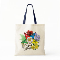 Eastern Star Floral Emblem tote Canvas Bags