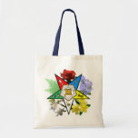 Eastern Star Floral Emblem tote Canvas Bags