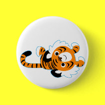 Easy-Going Cute Cartoon Tiger Button Badge