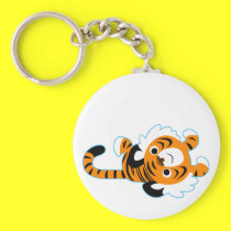 Easy-Going Cute Cartoon Tiger Keychain