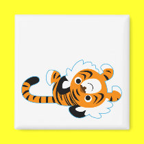 Easy-Going Cute Cartoon Tiger Magnet