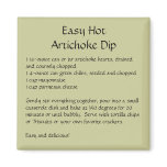Easy Hot Artichoke Dip Recipe on a Magnet