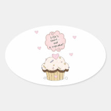 Eat A Cupcake Oval Sticker