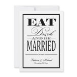 Eat Drink and be Married - Linen Paper Invites