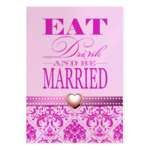 Eat Drink and be Married - Pretty in pink Business Card Template