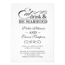 Eat Drink and Be Married Wedding Invitations
