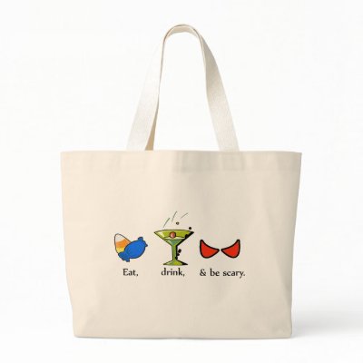 eat, drink and be scary canvas bags by spookstation