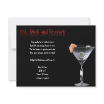 Eat Drink and be Scary Halloween Party Invitation