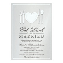 Eat Drink & Be Married 25th Anniversary Invitation