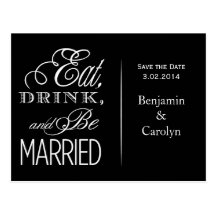 Eat, Drink, Be Married Post Cards
