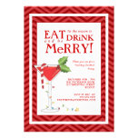Eat Drink & be Merry Christmas Cocktail Party Personalized Announcements