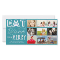 EAT, DRINK & BE MERRY | HOLIDAY COLLAGE CARD PHOTO GREETING CARD