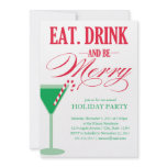 Eat. Drink & Be Merry | Holiday Party Invite invitations