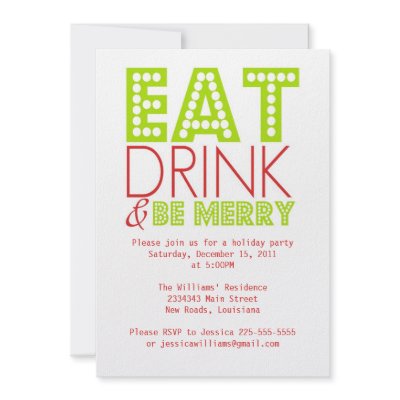 Eat Drink & Be Merry Personalized Invitations by fancybelle