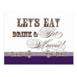 Eat, Drink n Get Married, be Maid of Honour Invite Post Cards