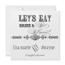 Eat, Drink n Get Married Couples Shower Invitation