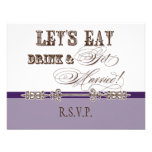 Eat, Drink n Get Married Formal RSVP Response Card Invitations