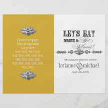 Eat, Drink n Get Married, Formal Wedding Program Full Colour Flyer