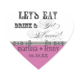 Eat, Drink n Get Married Matching Stickers or Seal