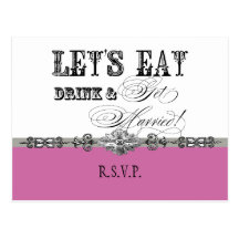 Eat, Drink n Get Married, RSVP Response Postcard