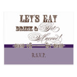 Eat, Drink n Get Married, RSVP Response Postcard